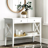 Artiss 2 Drawer White Side Table