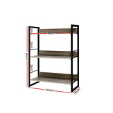 Artiss 3 Tier Metal Wooden Display Bookshelf